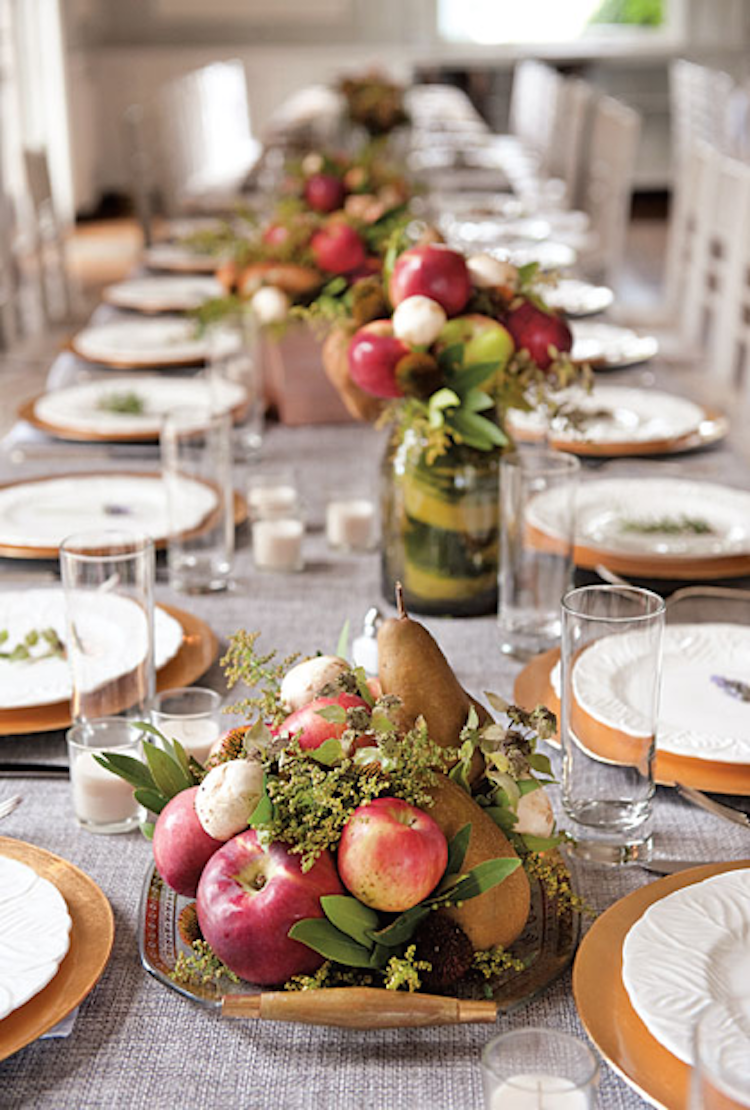 décoration table mariage automne centre table fruits automne