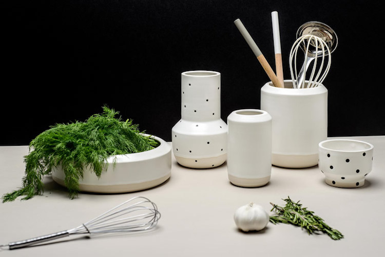 ensemble accessoires cuisine design pierre blanche Bwd Stoneware Collection