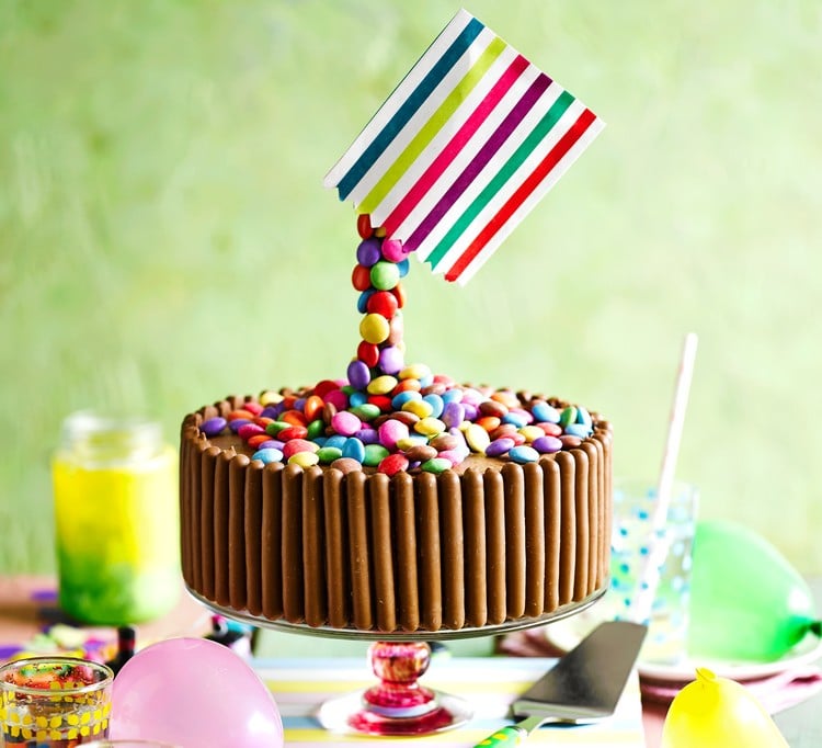 gâteau anniversaire fille smarties chocolat bonbons recette cake maison