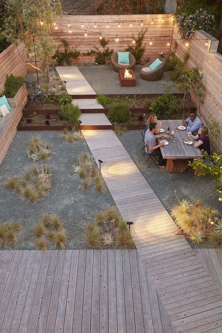 idée aménagement jardin paysager design extérieur moderne contemporain