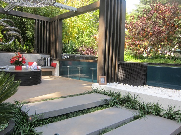 jardins modernes déco ultra cool zone détente piscine