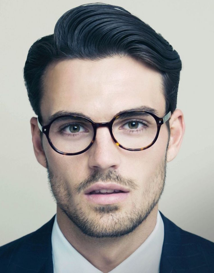 morpho coiffure homme visage diamant coupe moderne side part lunettes