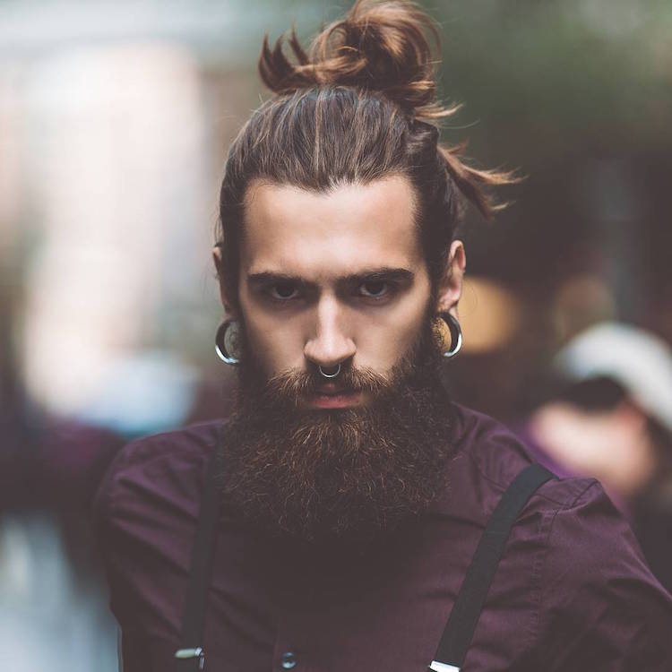 quel style barbe choisir cheveux longs man bun barbe hipster