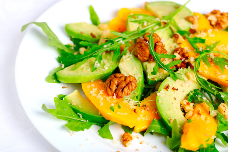 recette detox salade avocat mangue salade verte noix