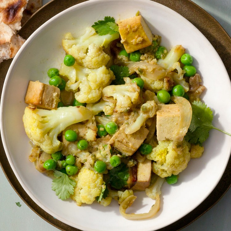 recettes végétariennes faciles et rapides chou fleur tofu
