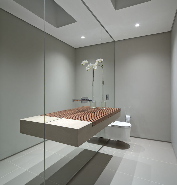 tendance salle de bain lavabo rectangulaire minimaliste déco bois