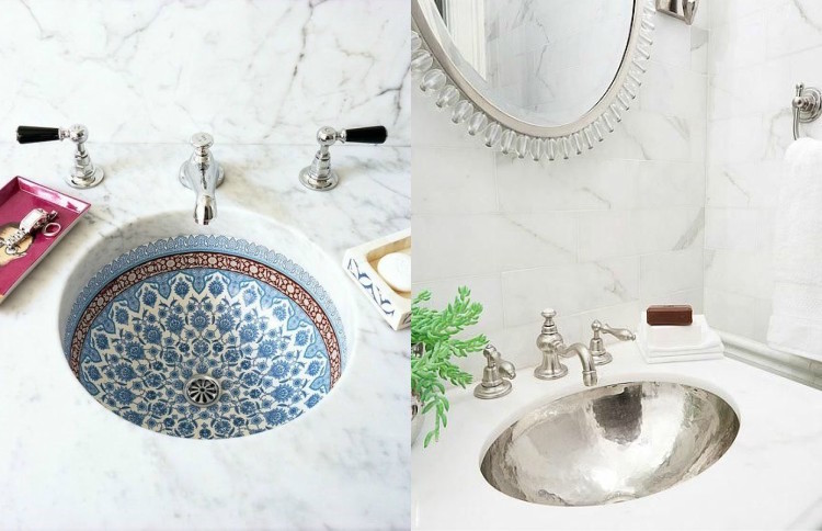 tendance salle de bain vasque artisanale style marocain