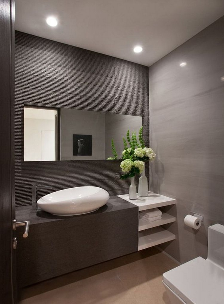 toilettes suspendues idées déco salle bain blanche design contemporain