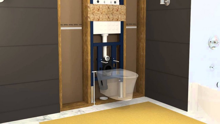 toilettes suspendues installation montage ameublement toilette salle bains