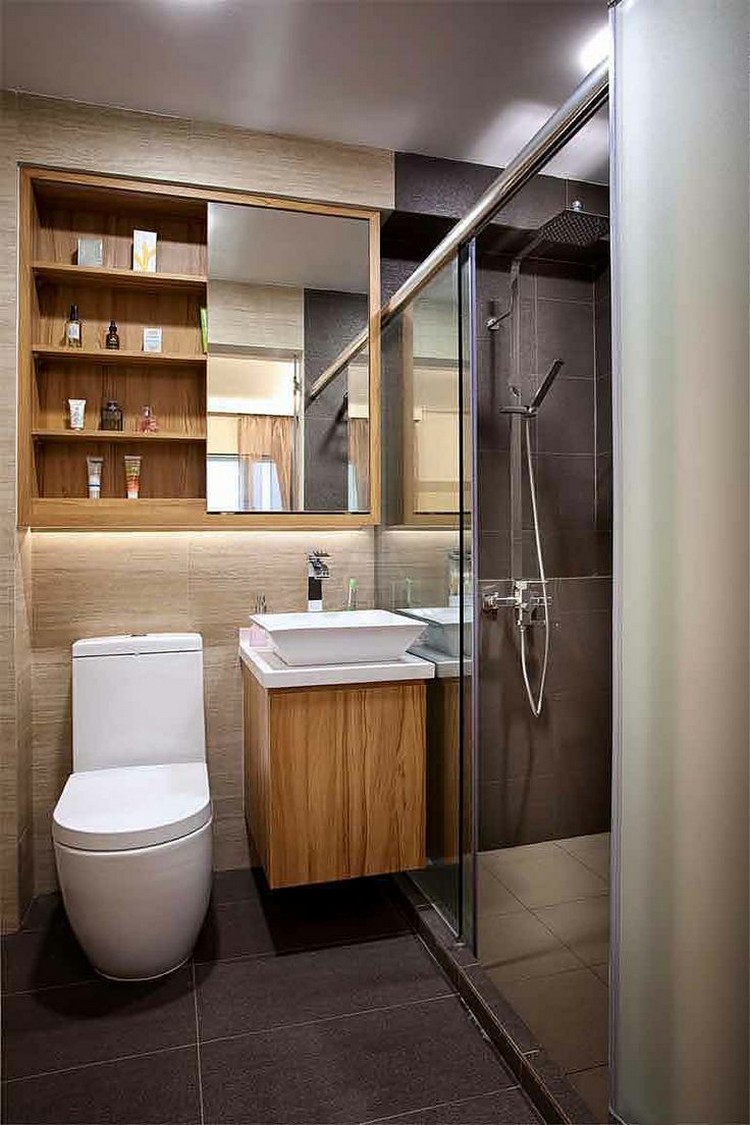 toilettes suspendues petite salle bains design moderne