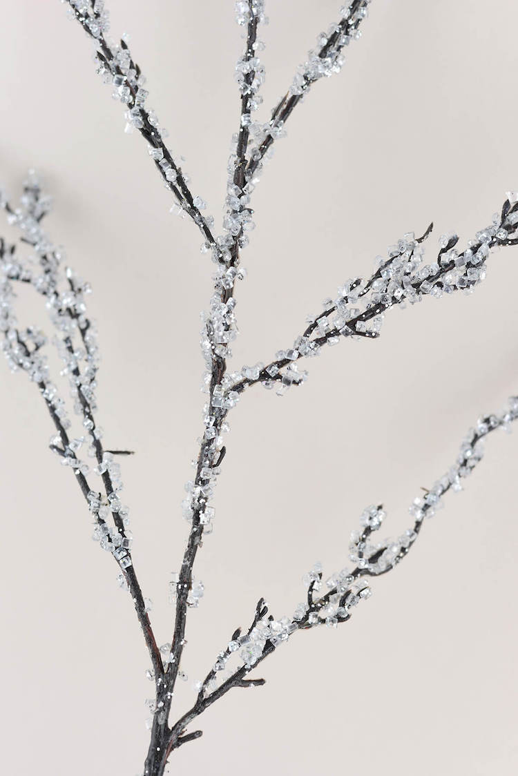 DIY déco Noël branches givrées cristaux décoratifs gel