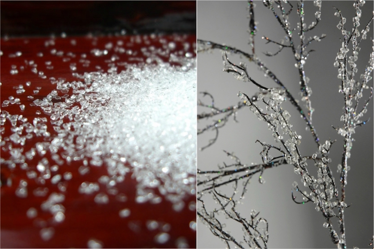 DIY décoration Noël 2017 fabriquer branches givrées