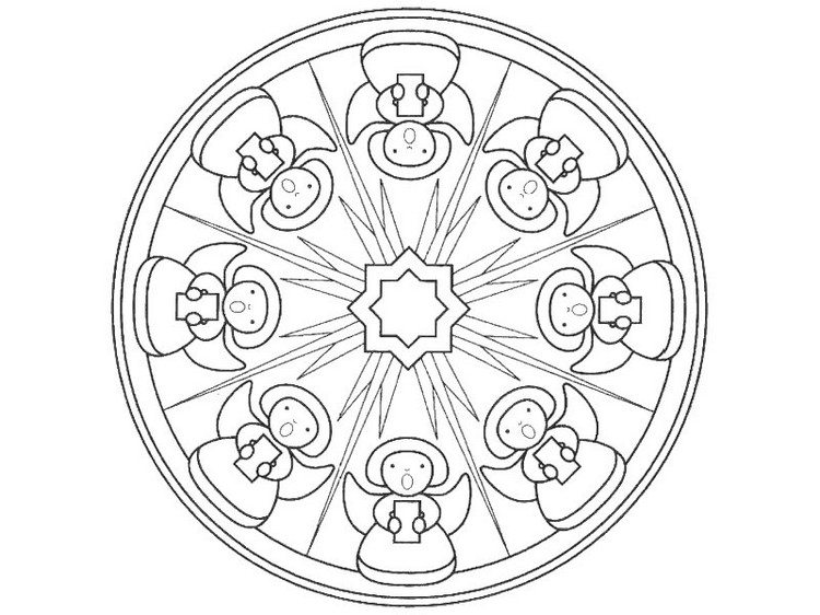 Mandala Noël 2017 à imprimer gratuitement idée déco boule noël faire soi-même