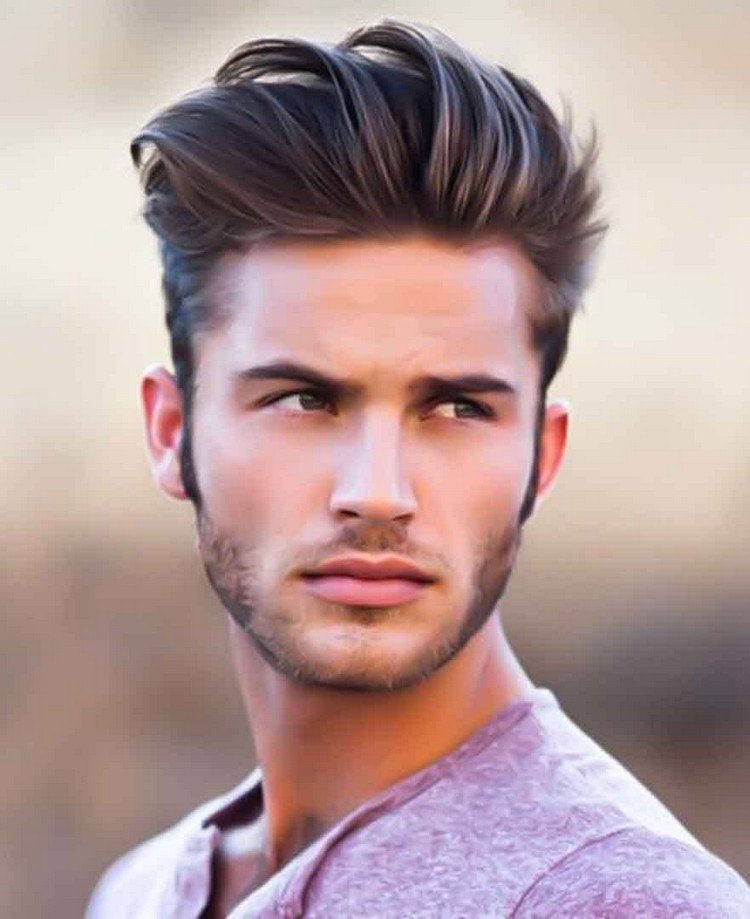 Pompadour coiffure cheveux longs dégradé produits stylisés