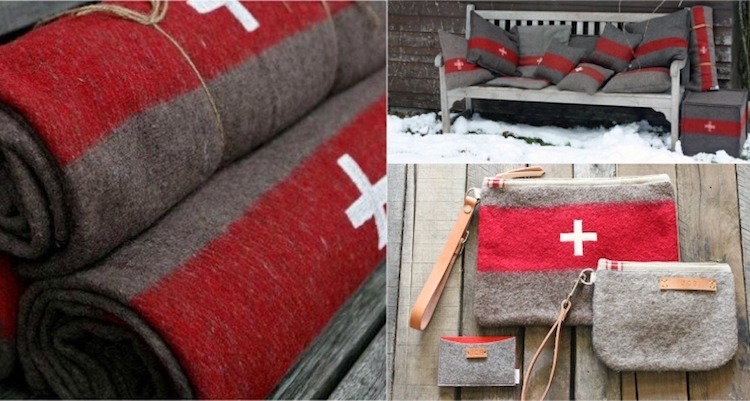 accessoires couverture chaude laine façon armée suisse