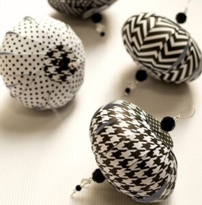 boule Noël papier pois chevrons pied de poule