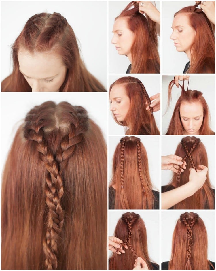 coiffure mariée cheveux long roux tresses nattes inspirées série télé personnages de Game of Thrones