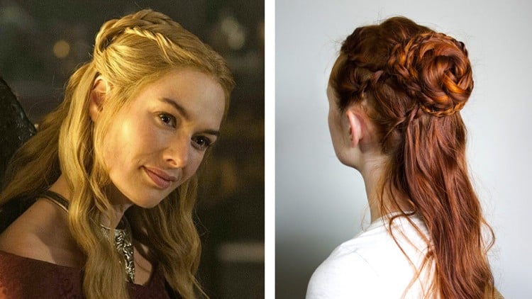 coiffure mariée cheveux long travaillés blonds roux femme mariage theme Game of Thrones