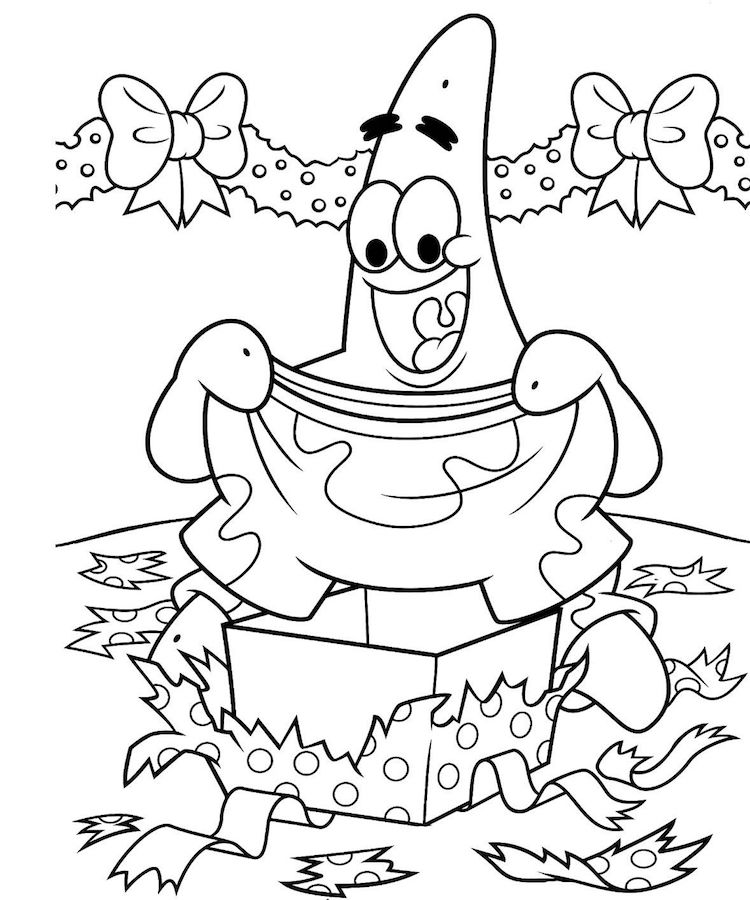 coloriage de Noël à imprimer Patrick étoile de mer