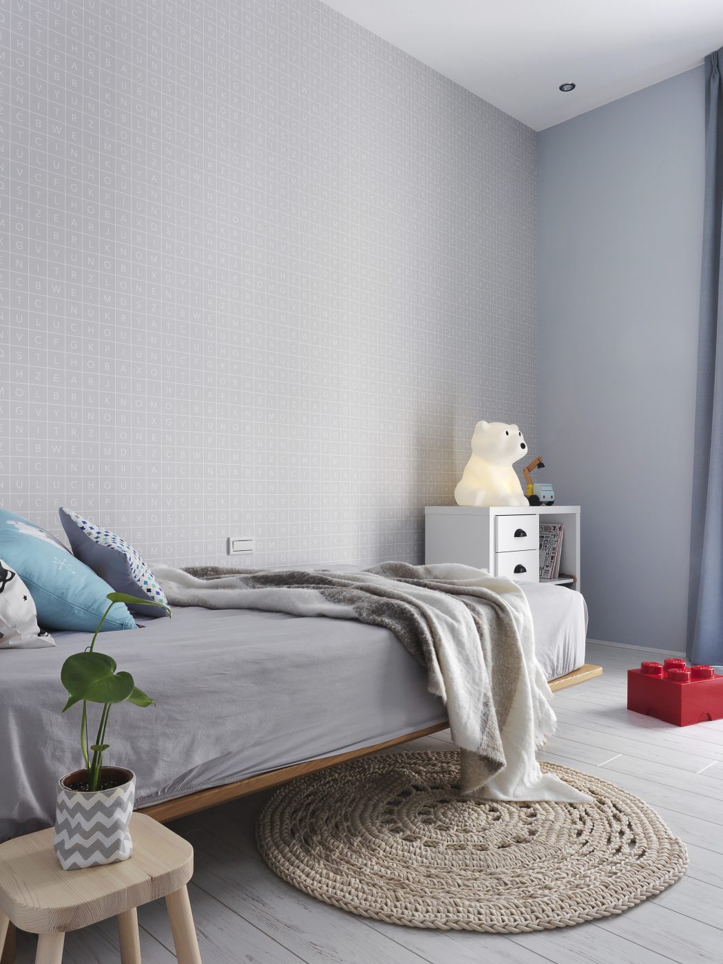 décoration appartement gris perle et blanc idée chambre d'enfant