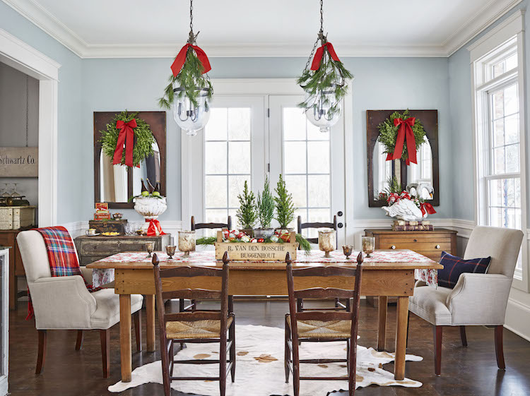 décoration-de-table-Noel-traditionnelle-façon-champêtre