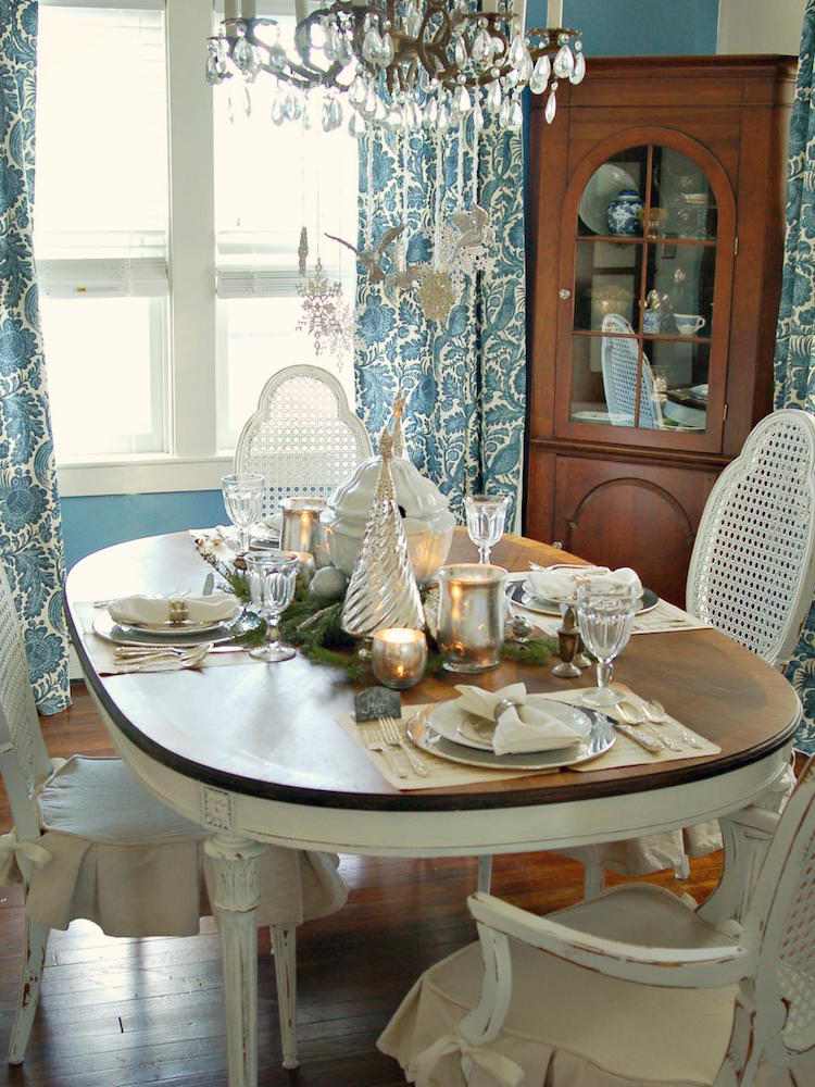 décoration de table Noël ovale style shabby chic