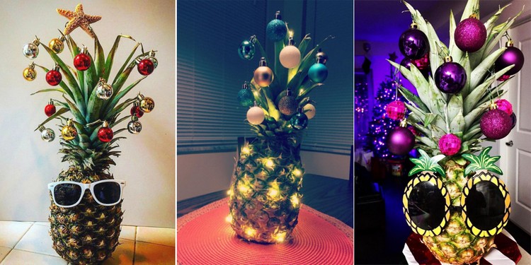 déco Noël à faire soi-même 2017 bonne altérnative sapin Noël ananas décoré