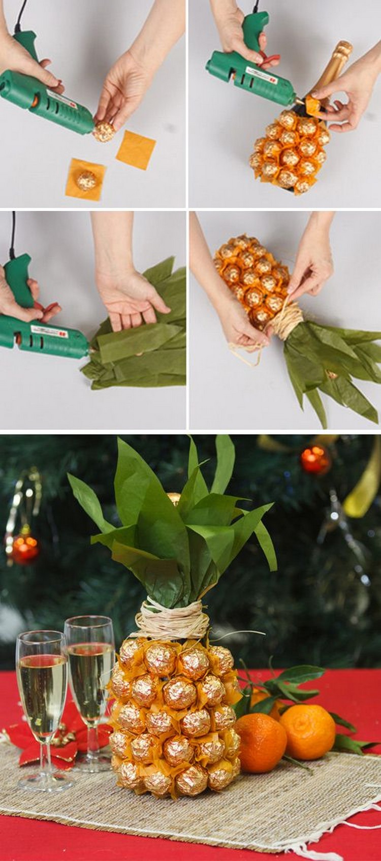 déco Noël à faire soi-même idée DIY Pinterest arbre Noël look ananas inspiration fêtes