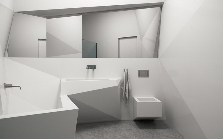 déconstructivisme en design intérieur salle de bain