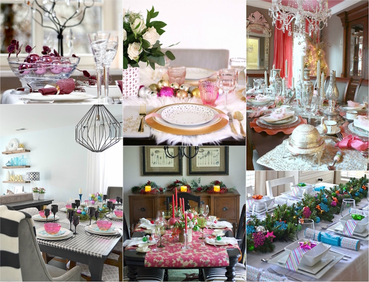 décoration de table Noël chic rose et autres couleurs surprenantes