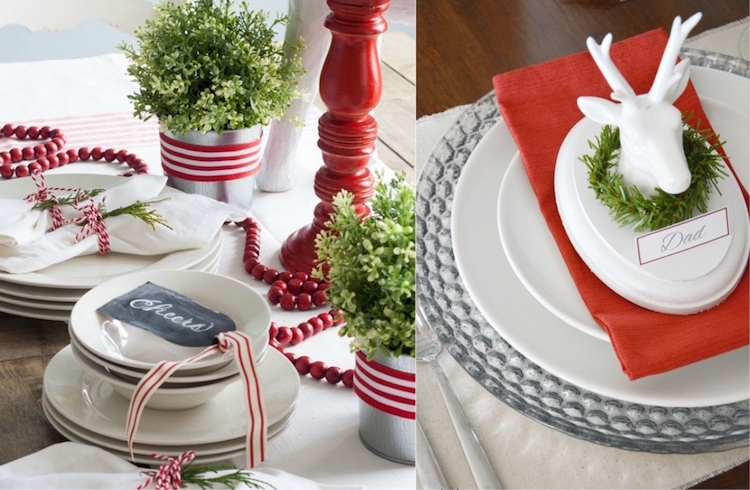 décoration de table Noël originale artsy couleurs traditionnelles