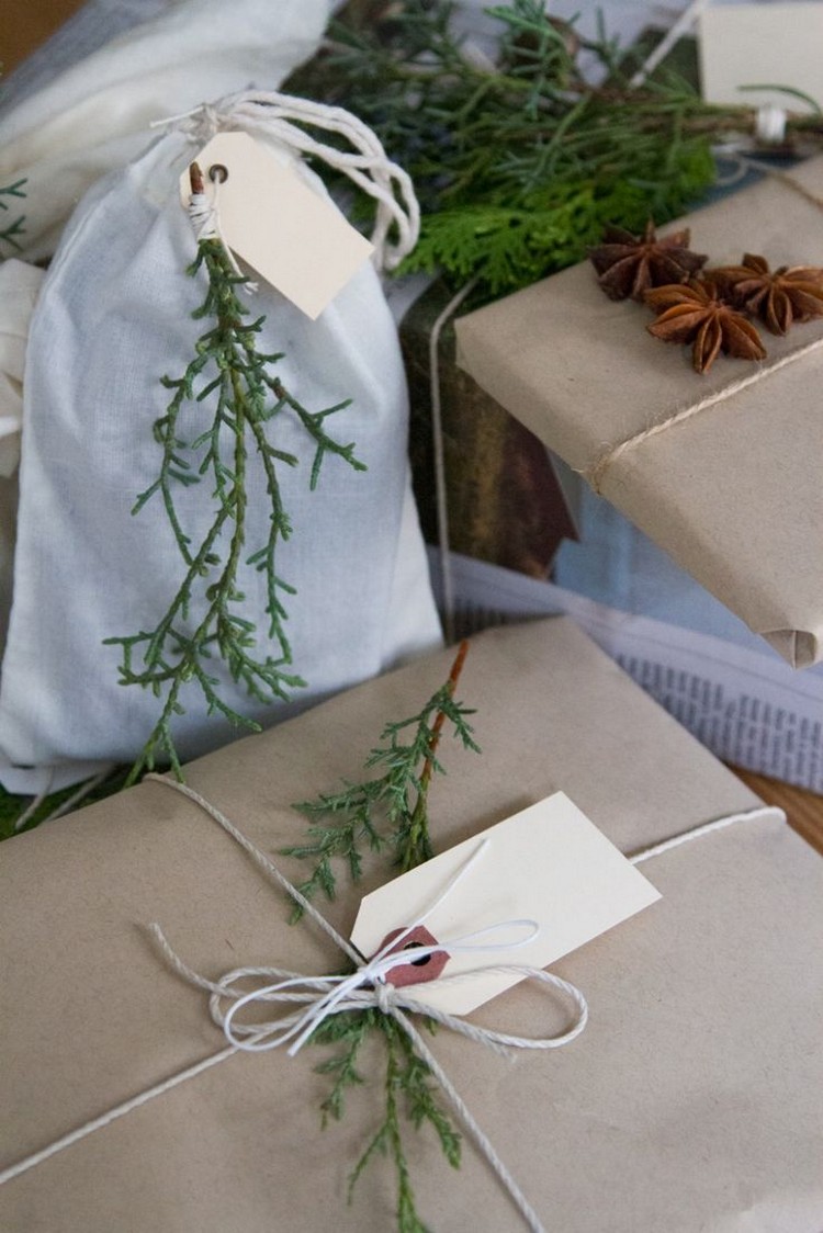emballage cadeau original pour Noël fabriqué en papier kraft éco-matériaux idée DIY