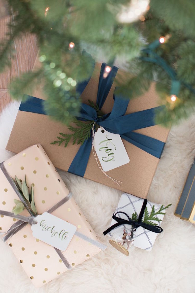 emballage de cadeaux et décorations de Noël tendance 2017