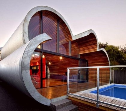 extension maison d'architecte contemporaine oeuvre d'art design asymétrique intérieur bois extérieur alu