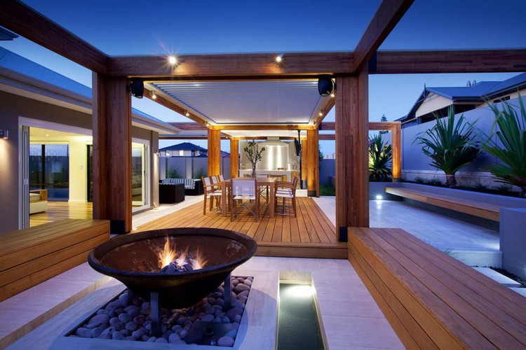 extension maison design ouvert contemporain en bois agrandissement piece idée déco salon cuisine