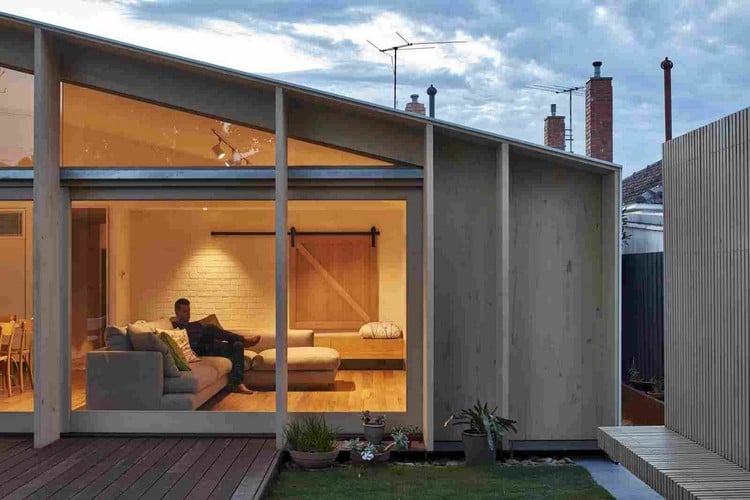 extension maison en bois design scandinave idée créative