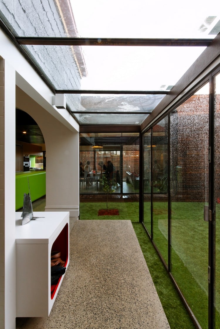 extension maison en verre agrandissement piece verriere