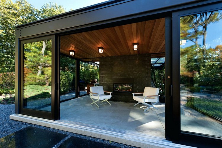 extension maison vert en bois idée optimisation espace design intérieur moderne