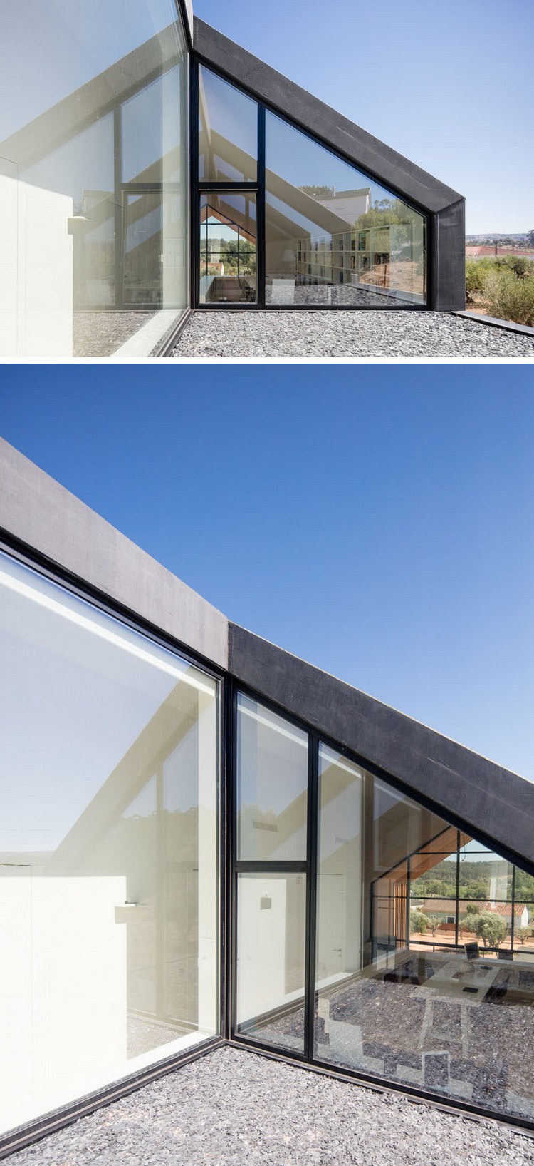 fenêtre sur mesure maison d'architecte portugaise design moderne bois acier