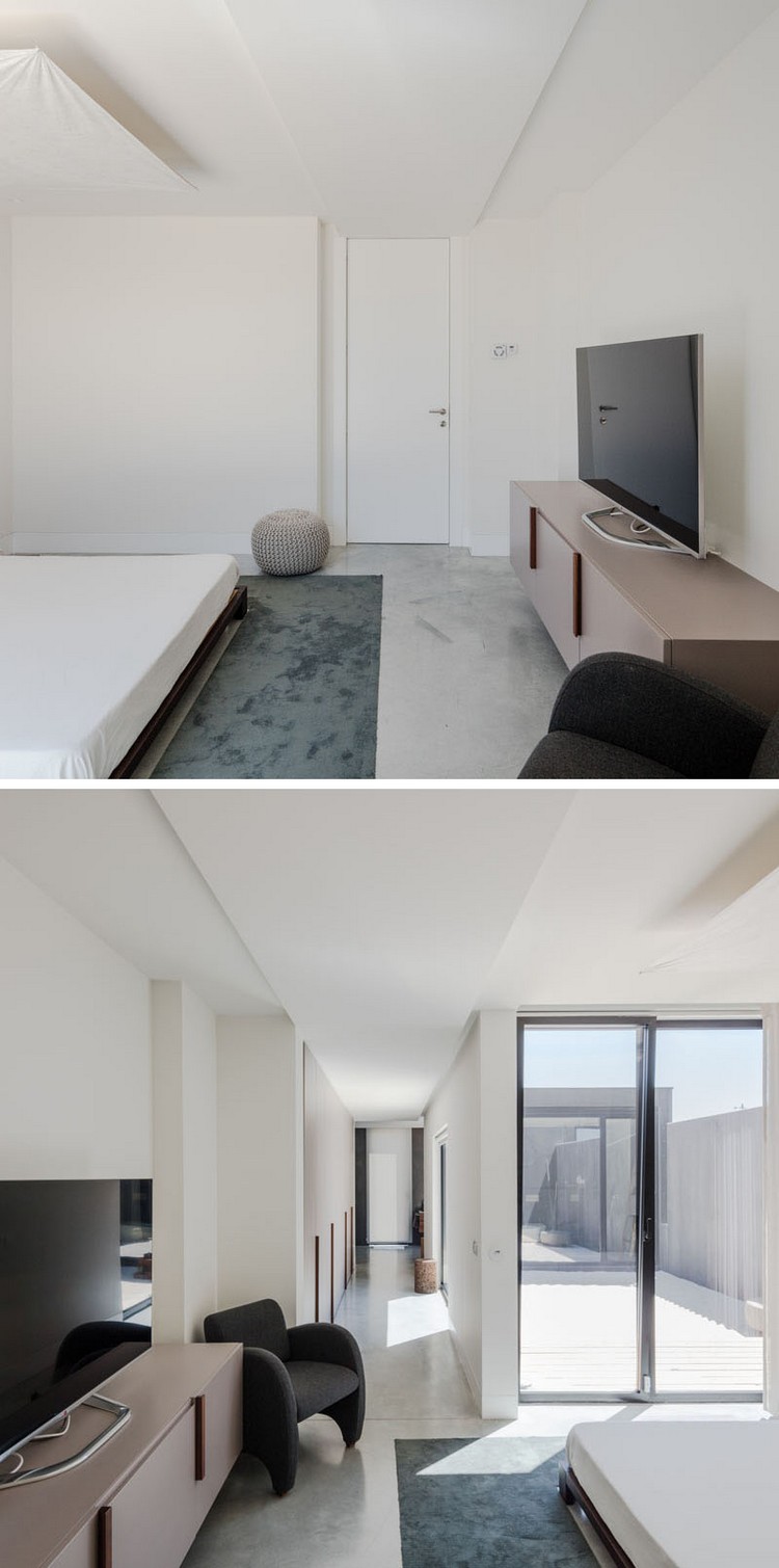 fenêtre sur mesure maison design chambre adultes style minimaliste intérieur blanc meubles modernes