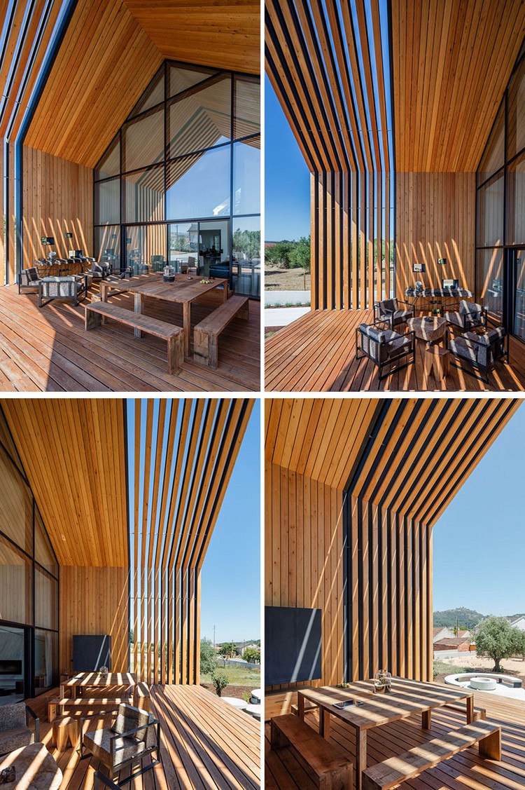 fenêtre sur mesure maison portugaise contemporaine design bois vitres