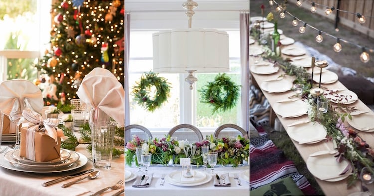 idées de décoration de table Noël traditionnelle ou contemporaine