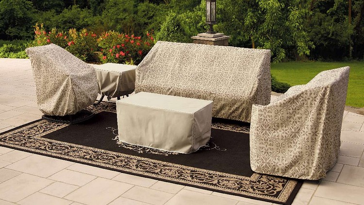 meubles extérieur hivernage avec housse mobilier salon jardin rotin bois