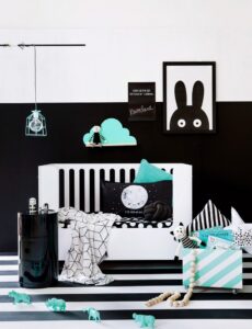 peinture ardoise chambre enfant en noir et blanc