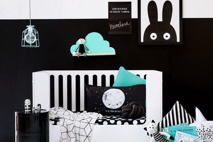 peinture ardoise chambre enfant en noir et blanc