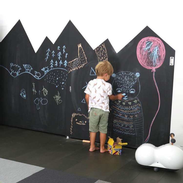 peinture ardoise chambre enfant idées créatives dessiner sur les murs