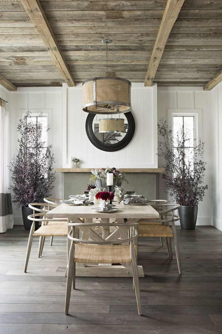 quelle couleur mur choisir idée déco coin repas intérieur bois clair massif style nordique