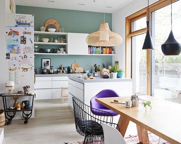 quelle couleur mur pour cuisine bois clair style nordique tonalités claires tons épurés