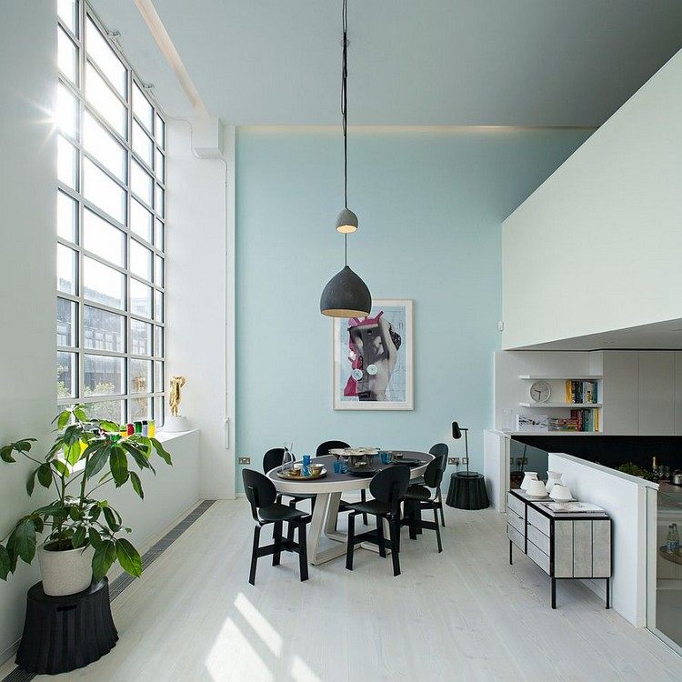 quelle couleur mur pour cuisine industriel bois clair idée déco coin repas