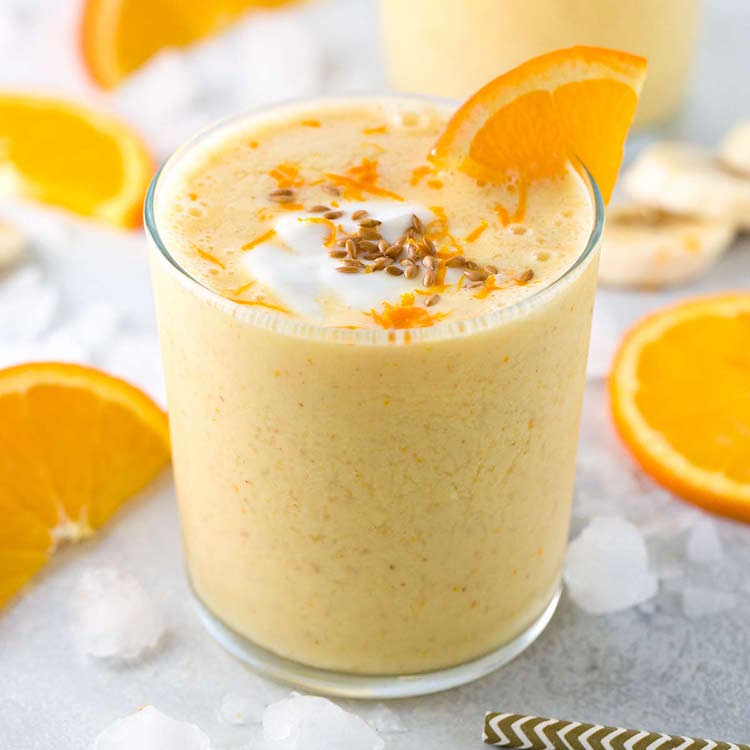 recette smoothie energisant banane orange yaourt grec extrait vanille